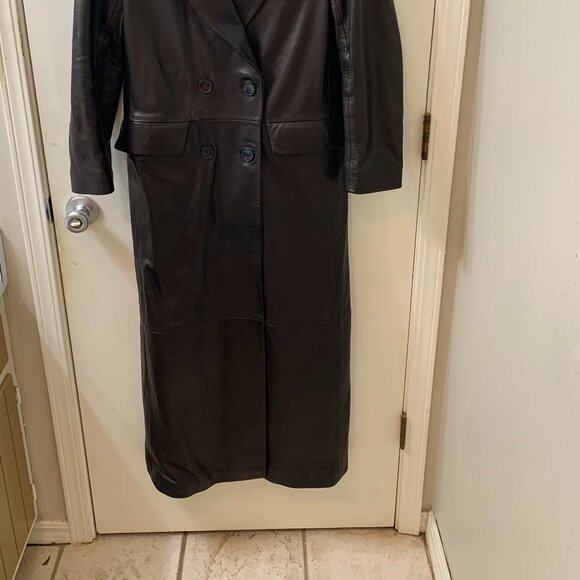 $1800 Nour Hammour Misha Leather Trench Coat Sz.34 - Picture 9 of 15